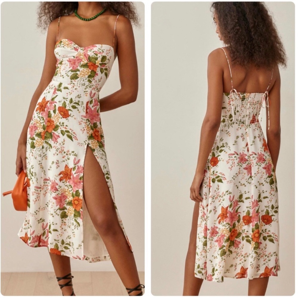 Reformation Juliette dress in Tropique. Size 8.